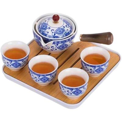 Ceramic Travel Tea Set, Green 1 Teapot, 2 TeWith Travelling