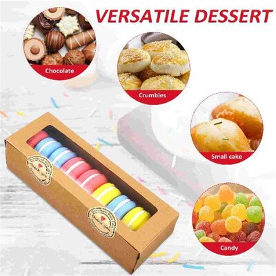 50 Pcs Box Kraft Macaron Container Packing Boxes Dessert