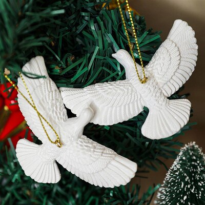 Christmas Decorations Resin Style Friendship Doves -  Christ