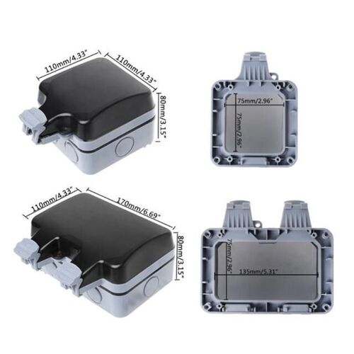 IP66 Waterproof Outdoor Wall Switch Power Socket 13A EU Stan