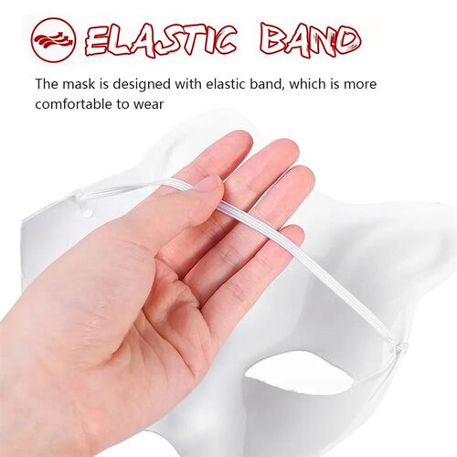 Anime Halloween Foxes Masker Jepang Cosplay Rave dilukis den