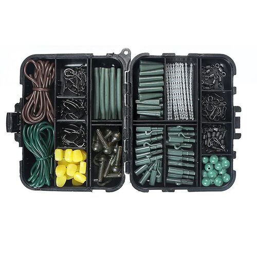 307pcs Carp Fishing Tackle Kit in Box Fishing Swivels Snaps
