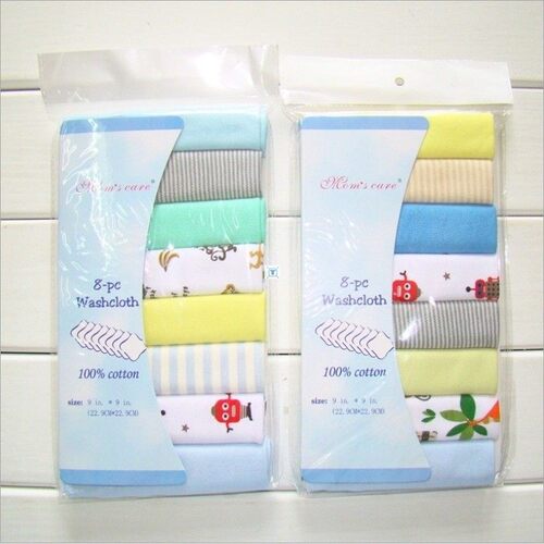 8pcs Cotton Newborn Washcloth Wipe Cloth Baby Bath Towel Fee