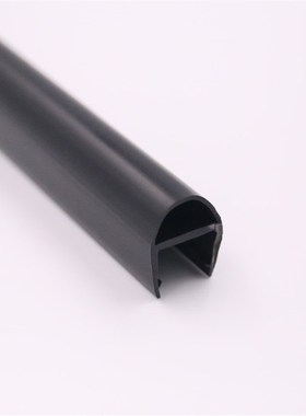 黑色半圆型防撞条 电动自动感应移门中间防撞密封防水挡水挡风条