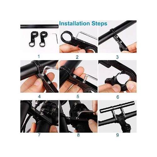 Bicycle Handlebar Extended Bracket Bike Headlight Mount Bar