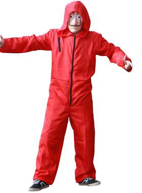 Paper House Costume Adult Play cosplayDali Dali Red Jumpsuit