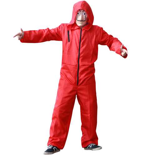 Paper House Costume Adult Play cosplayDali Dali Red Jumpsuit