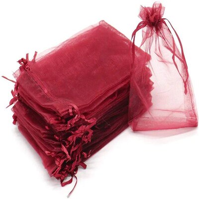 50pcs Sheer Transparent Chiffon Organza Bags Christmas Hallo