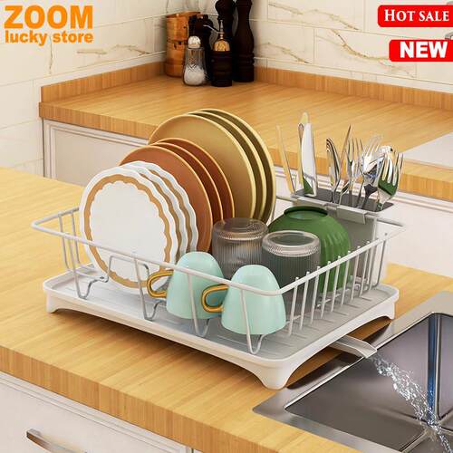 Stainless steel dish drying rack kitchen storage cup holder