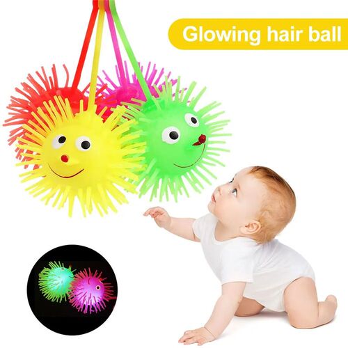 1-4Pcs/Lot Kid Glowing Elastic Fur Ball Soft Rubber Child De