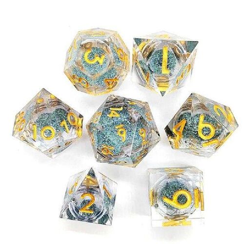7PCS Gift Crystal Resin Dragon Eye Dice Party Toys Home