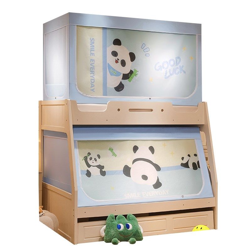 子母床2米长蚊帐家用儿童遮光床帘一体式上下床梯形书架1.8m,床上用品,蚊帐,淘宝优惠券,粉丝福利购,淘宝优惠卷