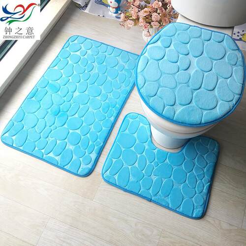 3Pcs Bathroom Mat Set Kitchen Bath Carpet Toliet Rug Tapete