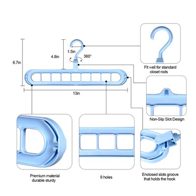 Clothes Hanger Racks Multi-port Support Circle Clothes Dryin