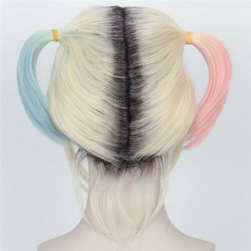 Women Short Dyed Multi Color Suicide Harley Hair Quinn