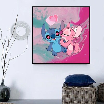 Lilo Stitch Angie Diamond Painting Cartoon Rhinestones Diamo