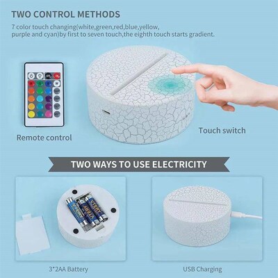 3D Night Light Stitch Cartoon with Remote Control and Smart