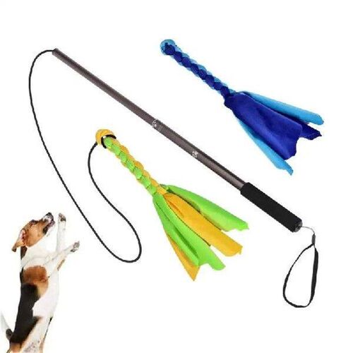 Interactive Flirt Pole Toy For Dogs Exercise Extendable Pet