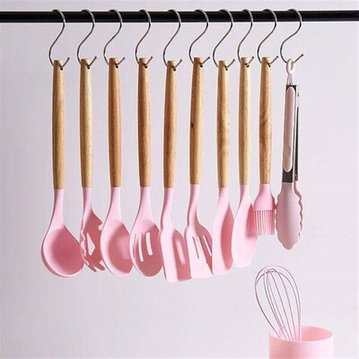 12 Pcs/Set 10 Colors Silicone Kitchen Utensils Set
