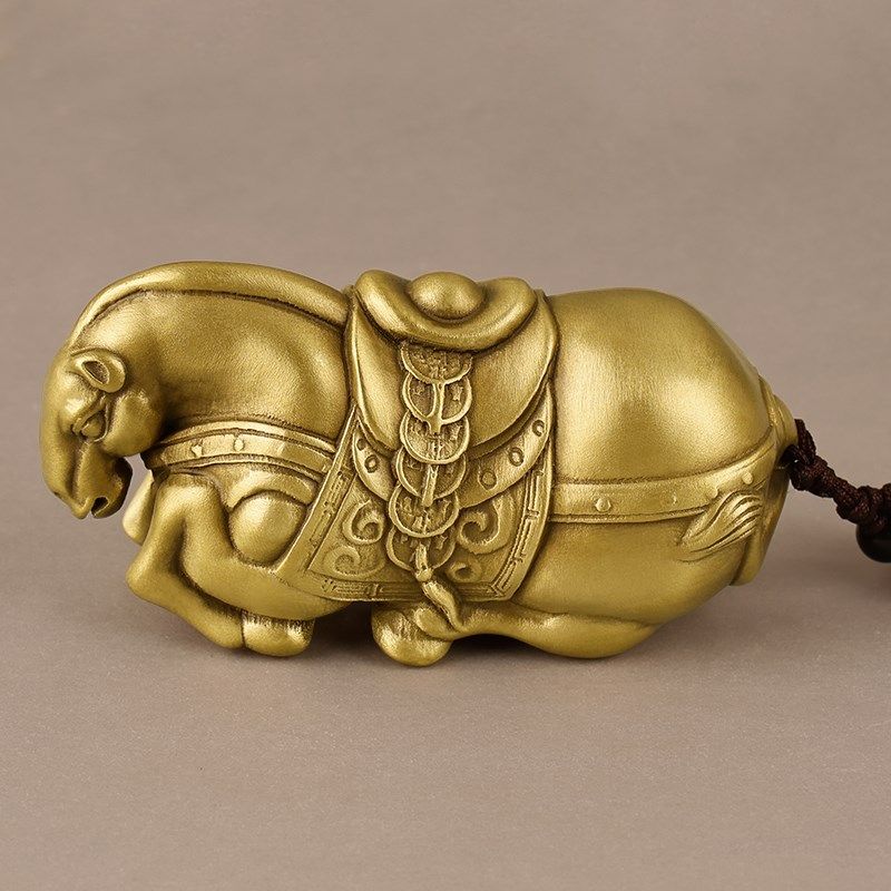 纯黄铜马上有钱手把件客厅装饰品摆件男送礼长辈生肖马到成功挂饰,家居饰品,装饰摆件,淘宝优惠券,粉丝福利购,淘宝优惠卷