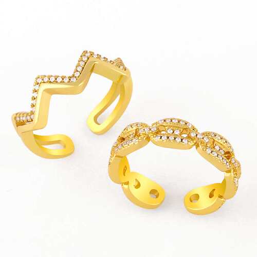 Fashion chain ring female simple temperament full diamond ge