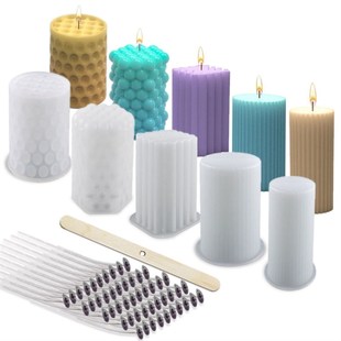 DIY Cylindrical Candle Silicone Mold 3D Art Super Easy To De