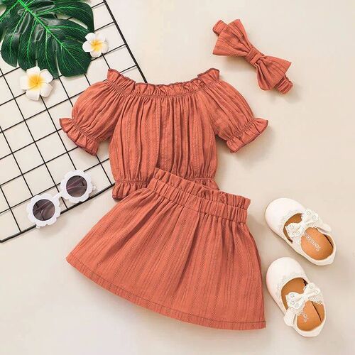 Newborn Baby Clothes Set 0-36Months Off Shoulder Blouse and