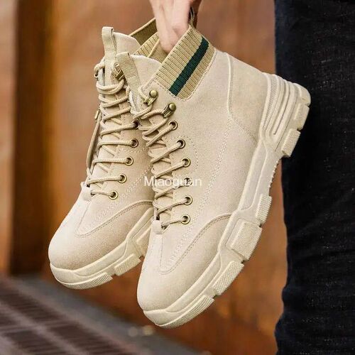 New Men Boots Leather Waterproof Lace Up Military Boot Men W