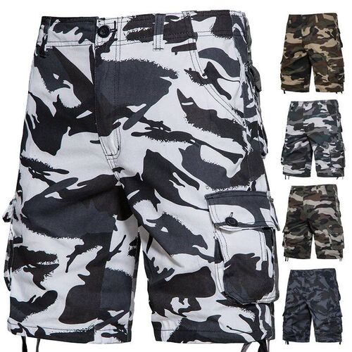 Mens Camo Shorts Men Camouflage Overalls Loose Casual Outdoo