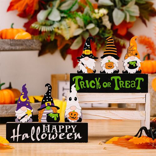 Halloween decorations Hugh pumpkin wooden decoration摆件