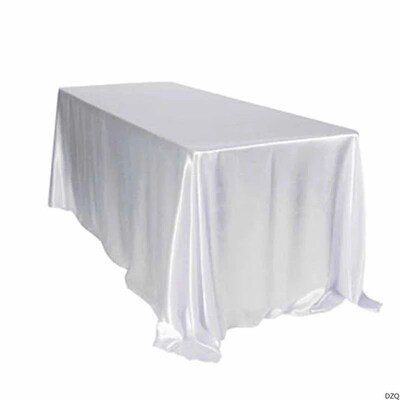 Black White Wedding Satin Tablecloth Table Cloth Rectangle F
