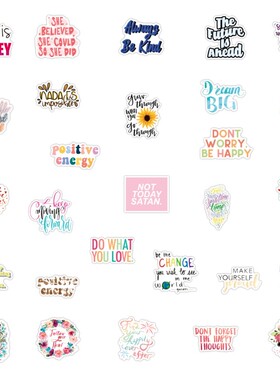 50Pcs pack Motivational Phrases Sticker Quotes Sentences