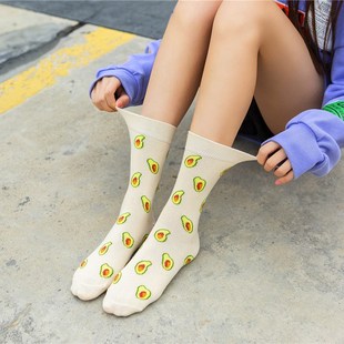 Hot Sales Funny Socks Women Casual Cartoon Fruit Banana Avoc
