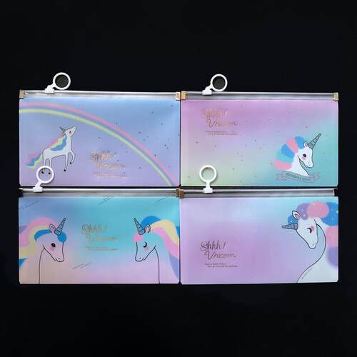 1Pcs Mask Storage Bag Portable Unicorn Cartoon PP Face Mask