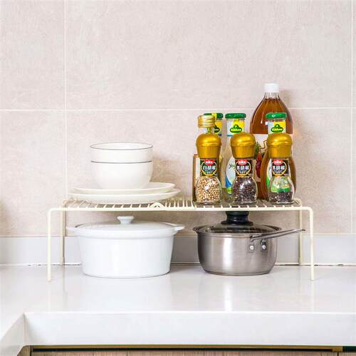 Metal Hollow Drain Shelves Sink Storage Rack Adjustable Stor
