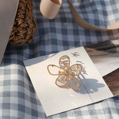 Fashion Big Crystal Flower Rings For Women New opening Finge