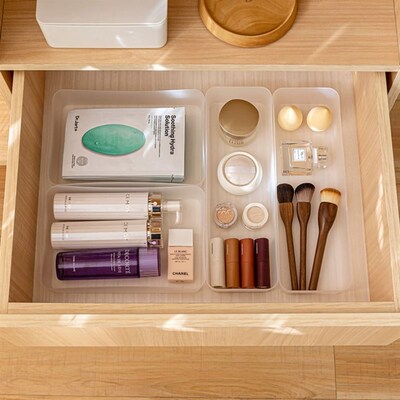 Drawer Organizer Storage Box Plastic Sundries Container Divi