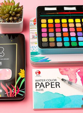63 Pcs Professional Watercolor Paint Set 48 Colors Painting