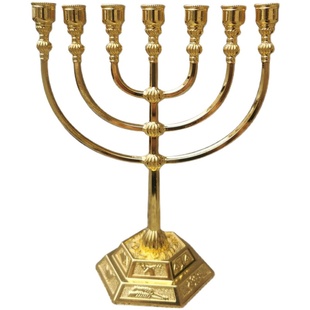 欧式合金7头金灯台客厅卧室烛台摆件七头蜡烛台以色列特色工艺品