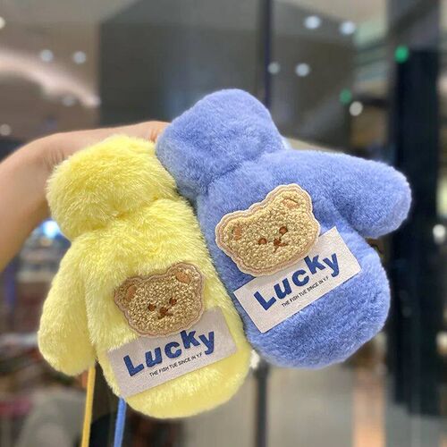 Warm Plush Thick Baby Gloves Winter Plus Coral Fleece Full F