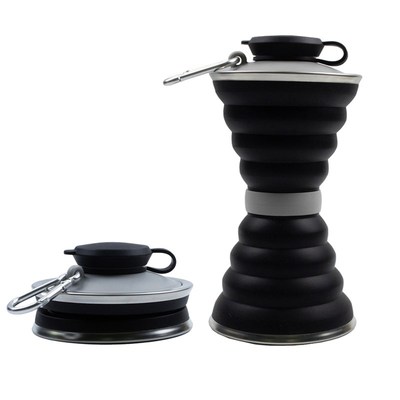 500ML Silicone Water Bottle Cup Foldable Leak Proof Portable