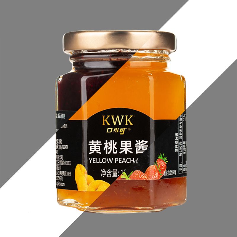 黄桃果酱草莓酱蓝莓酱面包蘸酱早餐烘焙夹心吐司涂抹酱130g瓶装
