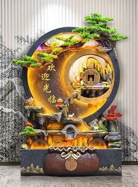 假山流水喷泉水幕墙流水屏风客厅阳台别墅庭院公司开业景观摆件