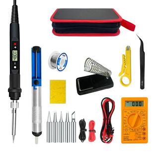 80W数显黑色电烙铁家用焊接调温工业级电焊笔维修工具套装