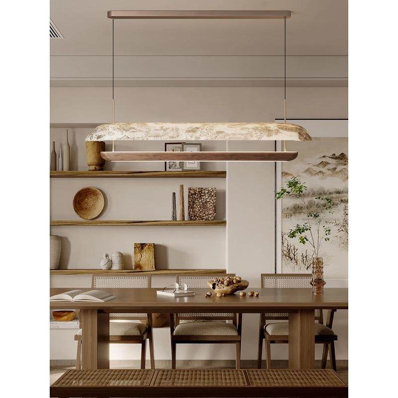 宋代美学餐厅主灯禅意风新中式酒店吧台吊灯民宿商用收银台长吊灯