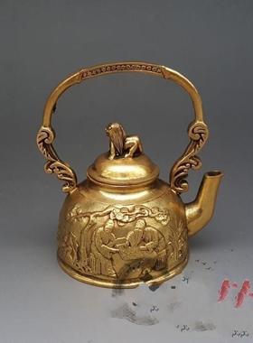 仿古铜器纯铜福禄寿水壶摆件酒壶茶壶装饰工艺礼品古玩收藏品