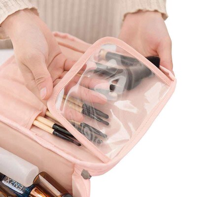 Waterproof compartment cosmetic bag oversized storage bag in