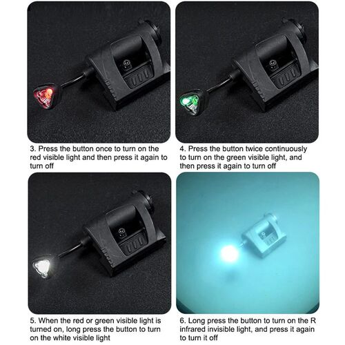 Tactical Helmet Light Charge Mpls 4 Modes Green Red IR Laser