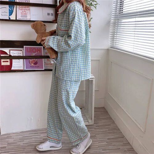 Long-Sleeved Pyjamas Female Autumn and Winter Leisure Korean