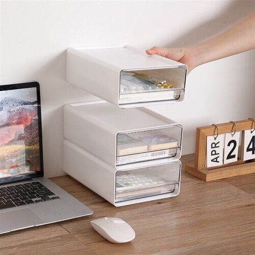 Transparent Desktop Storage Box Drawer Type Office File Stor